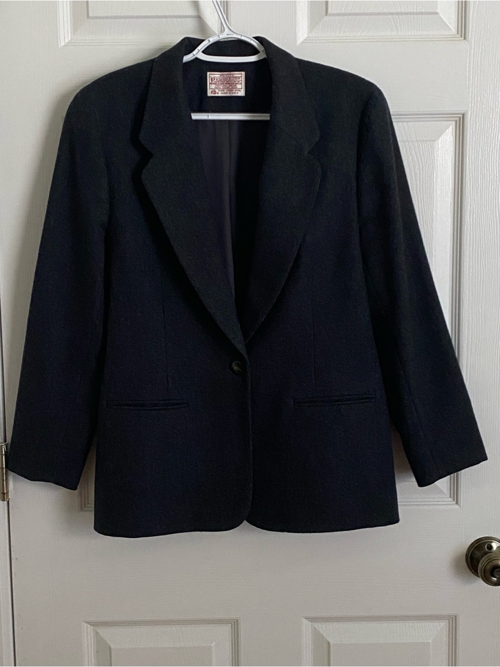 Pendleton Petite Charcoal Grey 100% Virgin Wool Blazer – Made in USA